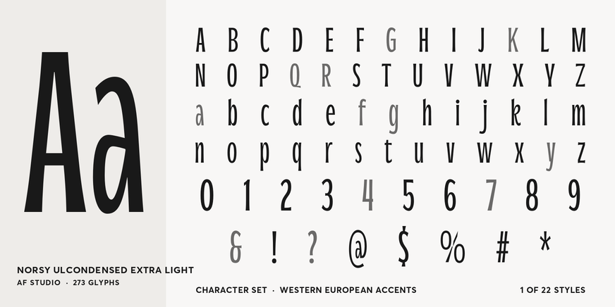 Norsy UlCondensed Extra Light Font Poster #4