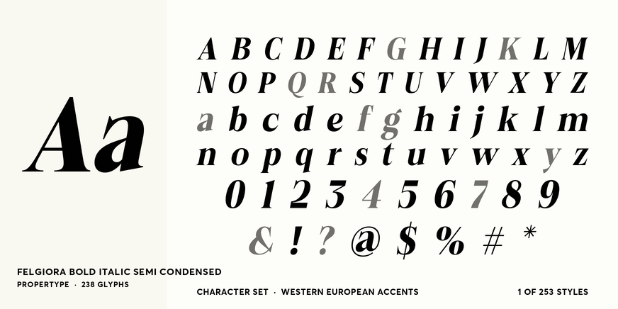Felgiora Bold Italic Semi Condensed Font Poster #4
