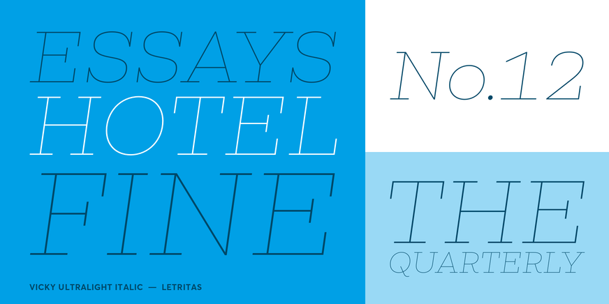 Vicky UltraLight Italic Font Poster #3